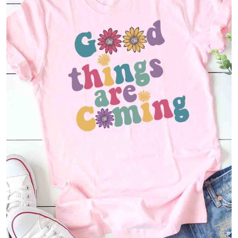 🌻LAST! Good Things are Coming! 🌸Floral Retro Tee - Picture 2 of 2